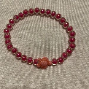 Pink turtle anklet